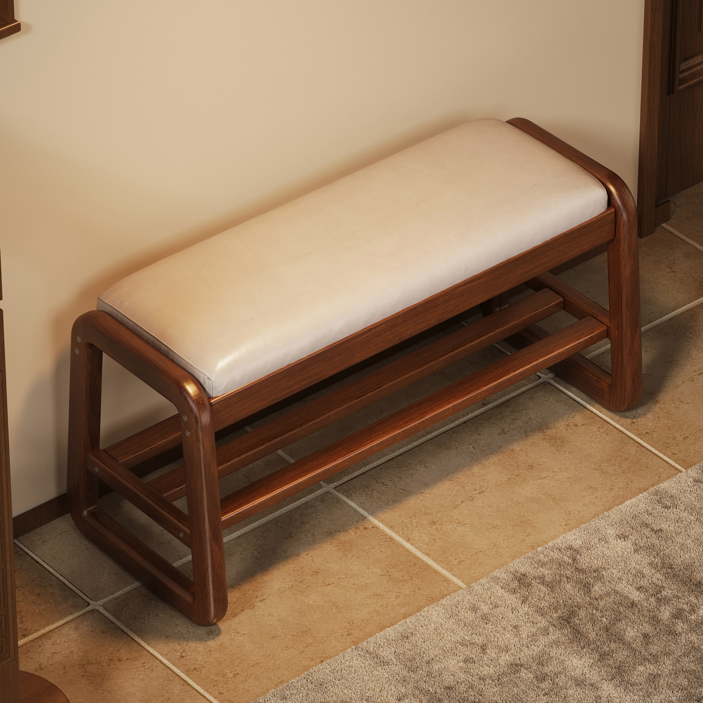 【工厂直销】家用实木换鞋凳子