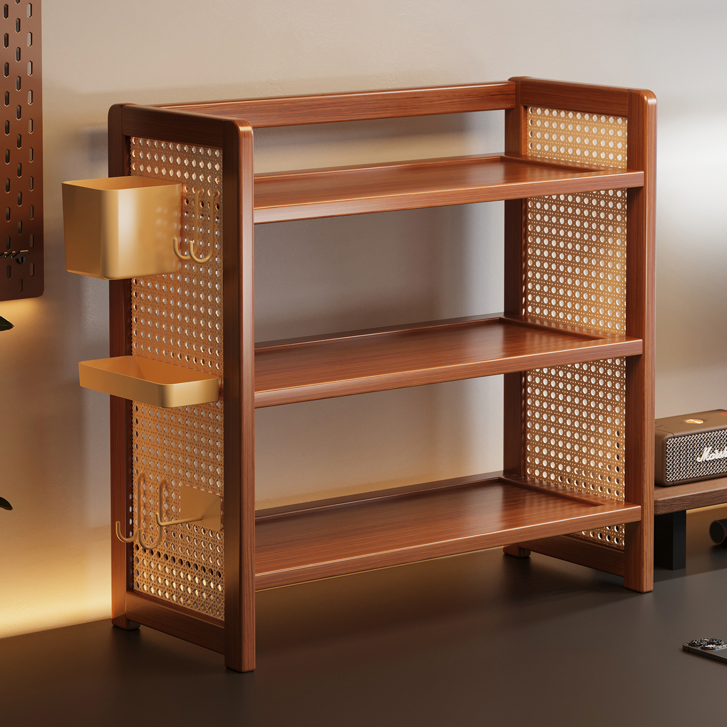 桌面多层书架洞洞板置物架桌上书本收纳展示架学生宿舍书桌整理架