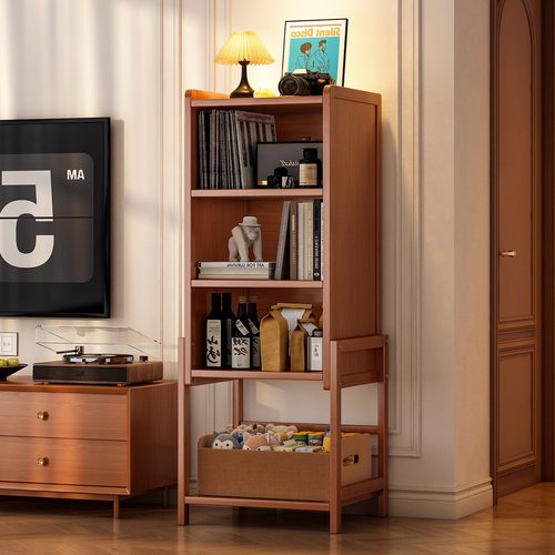 书架落地置物架一体靠墙书柜儿童客厅摆件多层展示柜收纳储物柜子