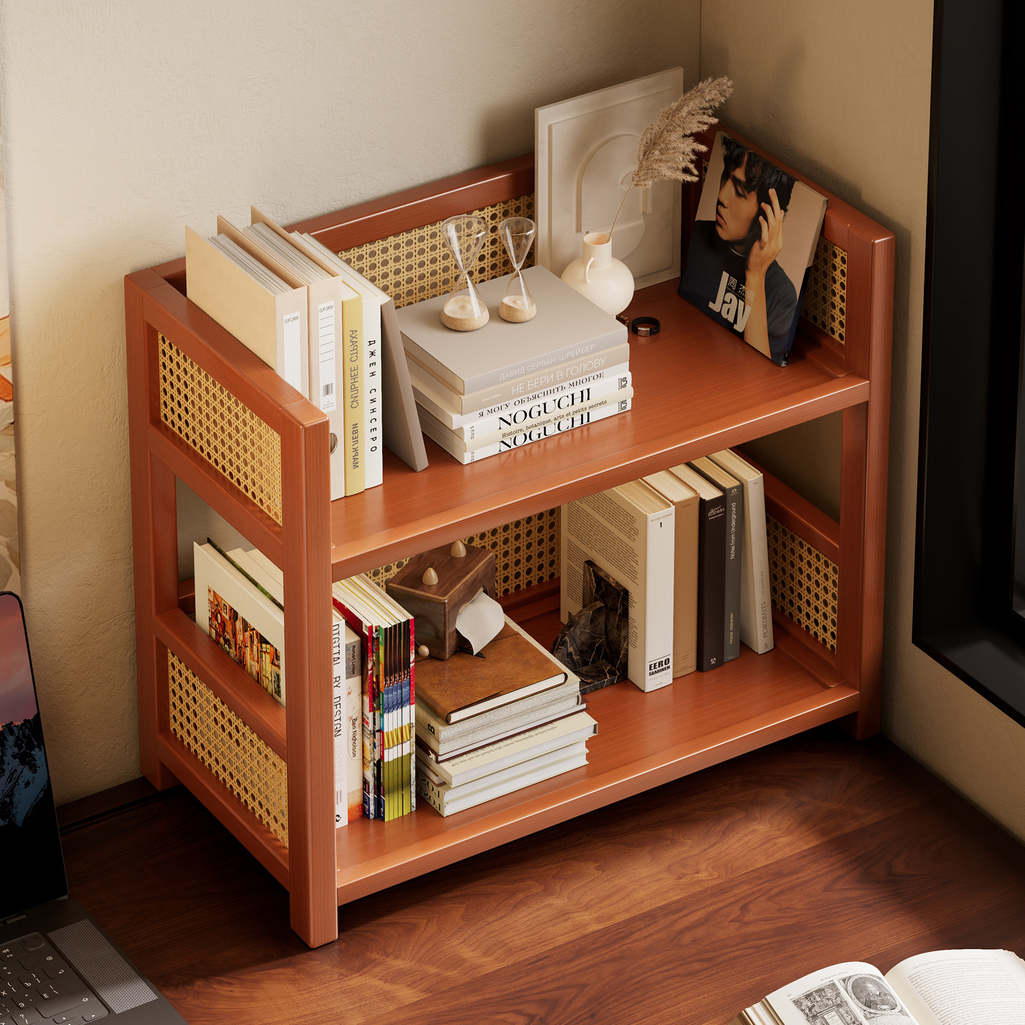 桌面书架置物架办公桌整理收纳架桌上儿童小型简易储物多层展示柜