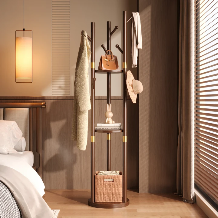 旋转衣帽架移动落地卧室不占空间次净转角立式衣架置物架2025新款
