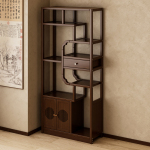 博古架新中式茶室茶叶架展示柜非实木茶具置物架紫砂壶茶杯摆放架