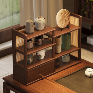 桌面杯架博古架茶叶茶杯多层收纳置物架子茶桌小型中式茶具展示架