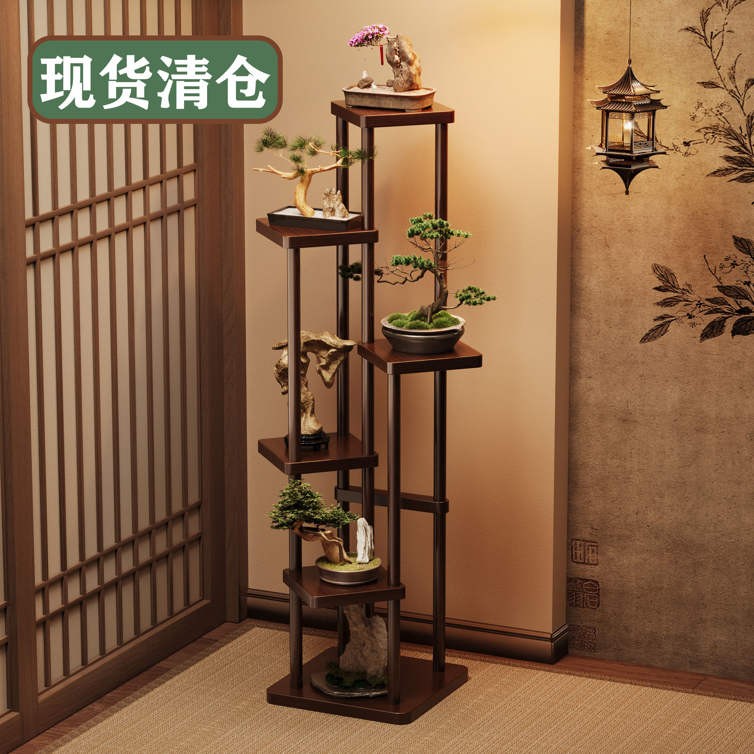 花架子阳台落地式客厅花盆置物架家用室内多层不占空间植物摆放架图片