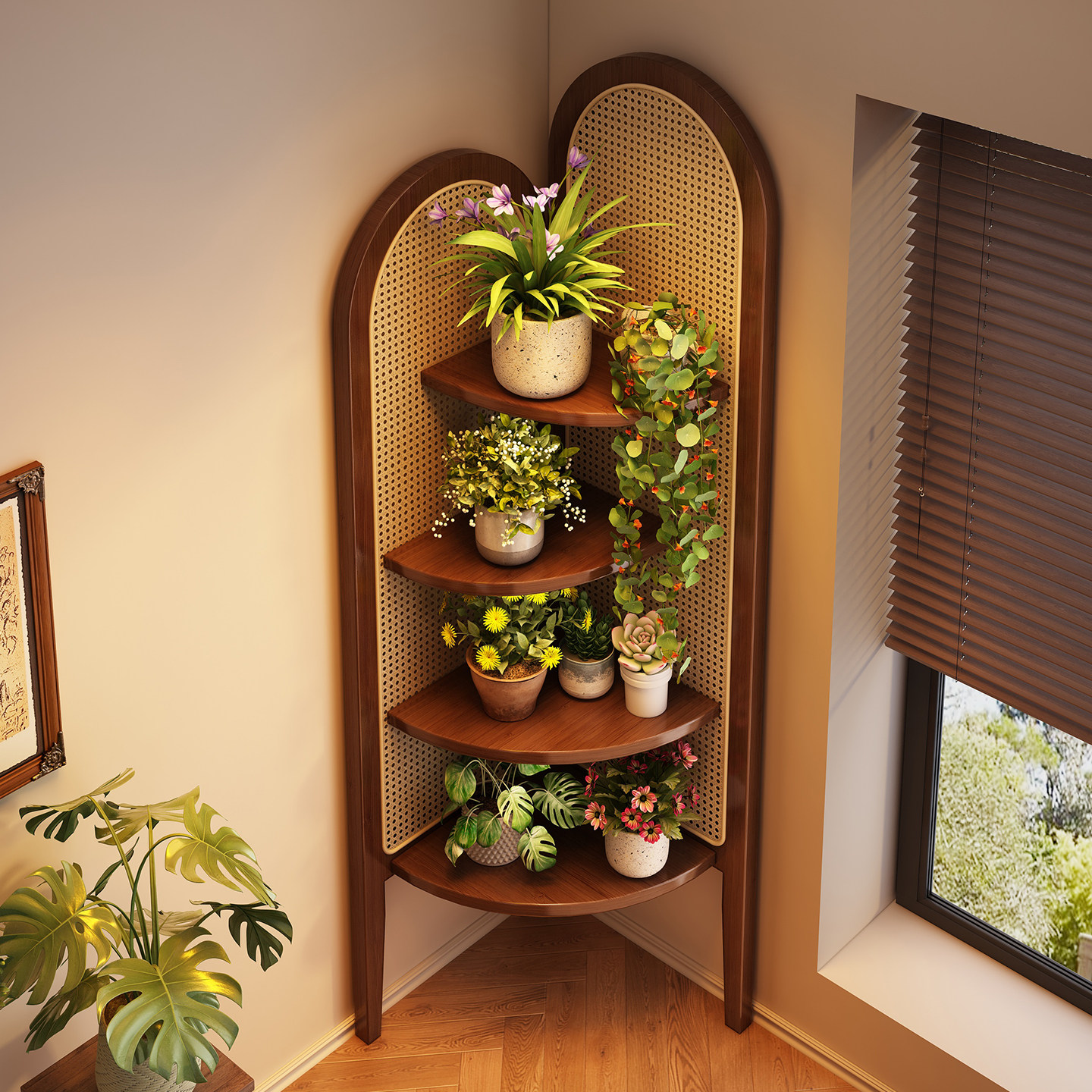 藤编花架置物架落地式阳台多肉花盆架室内客厅多层阶梯式摆放架子,住宅家具,花架/花几,淘宝优惠券,粉丝福利购,淘宝优惠卷