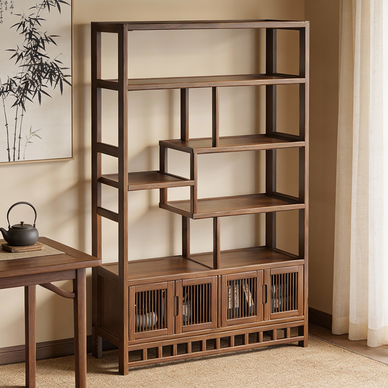 博古架茶室茶柜置物架茶具茶叶特色收纳展示柜中式非实木多层摆放