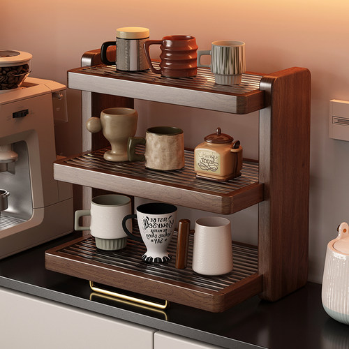 杯架实木杯子台面放杯子置物架水杯架子茶杯咖啡杯马克杯桌面收纳