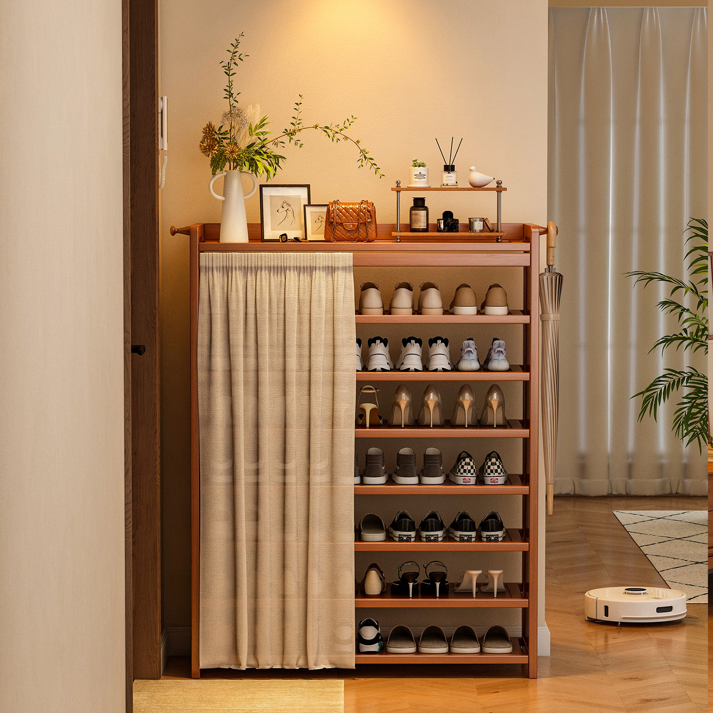 鞋架多层家用门口入户门小窄室内好看外楼道简易出租房用防尘鞋柜,住宅家具,鞋架,淘宝优惠券,粉丝福利购,淘宝优惠卷