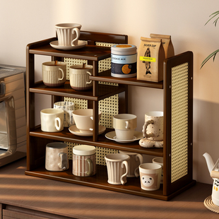 桌面杯架置物架餐边柜桌上收纳架咖啡杯水杯马克杯玄关多层储物架