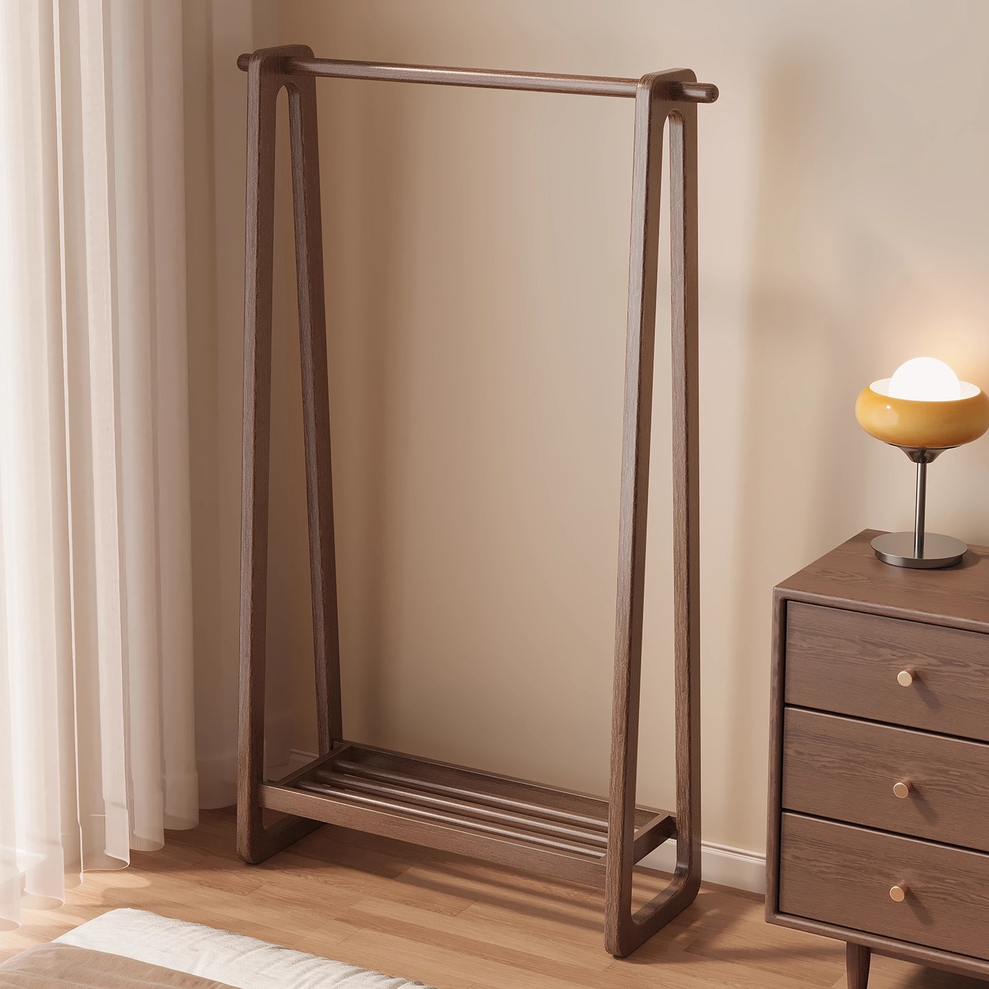 实木衣架落地卧室家用衣帽架室内床边挂衣服架子简易晾衣架置物架