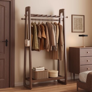 实木衣架落地卧室家用衣帽架房间室内挂衣架床边衣服收纳架置物架