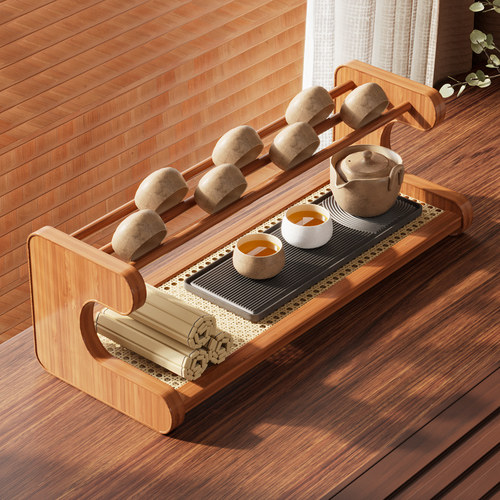 桌面博古架台式茶桌置物架小型茶架子茶杯收纳新中式紫砂壶摆放架