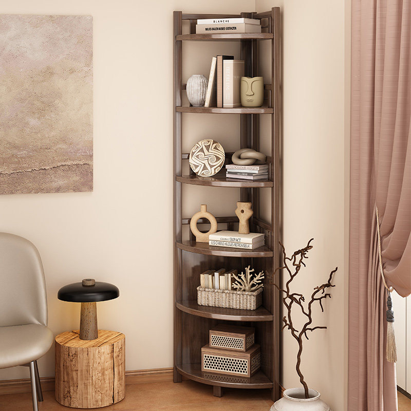 置架多层收纳架子客厅地转角三角形角58726墙边靠墙落柜厨物房三