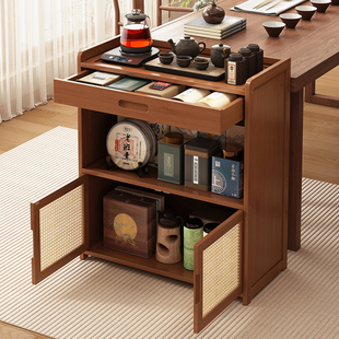 新中式茶室博古架2025新款非实木茶具茶叶收纳柜小型摆放置物架子