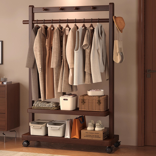 落地式衣帽架家用卧室次净衣架2025新款挂衣服置物架非实木挂衣架