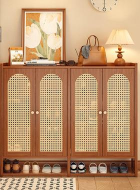 鞋架家用门口多层室内玄关入户门防尘透气楠竹鞋柜楼道简易收纳柜