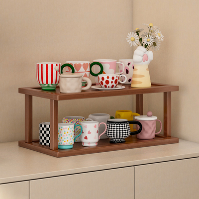 杯子收纳置物架桌面水杯咖啡杯小型杯架餐桌台面马克杯非实木架子