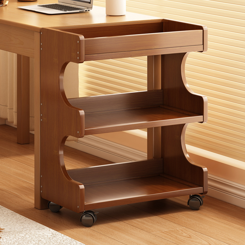 小推车置物架书架可移动收纳层架沙发书桌侧边零食储物带轮窄边柜