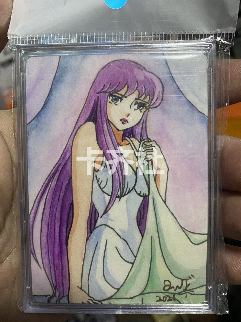 星卡文创圣斗士星矢手绘卡(非印刷品)雅典娜