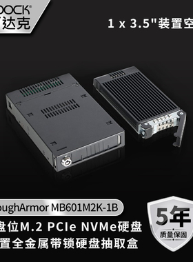 ICY DOCK M.2 NVMe转U.2 SFF8639固态硬盘盒免工具MB601M2K-1B