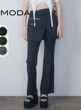 EMODA2024夏季时尚多功能设计女士两穿口袋半身裙裤0424307004