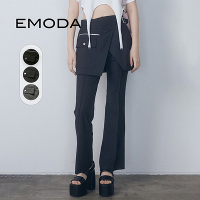 EMODA2024夏季时尚多功能设计女士两穿口袋半身裙裤0424307004