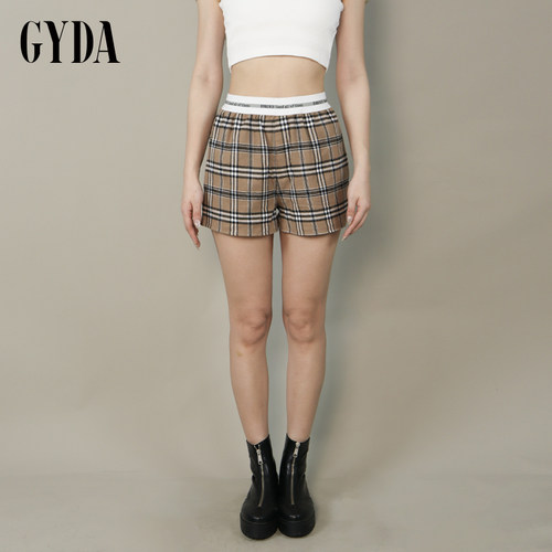 GYDA2024秋季新款慵懒风休闲时尚经典格纹短裤0724407004