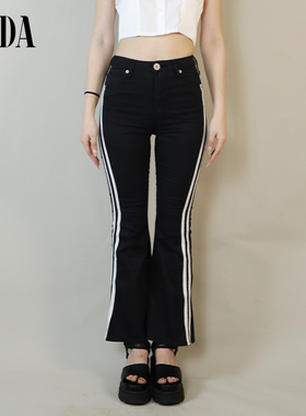 GYDA夏季时尚气质辣妹风舒适透气高腰简约微喇休闲裤0723307121