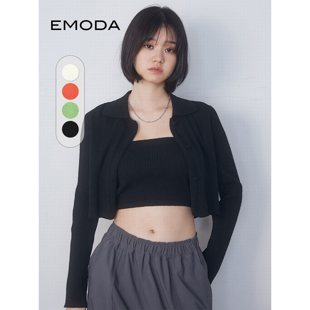 EMODA2024年春季新款清新甜美可爱针织两件套超短上衣0424226309