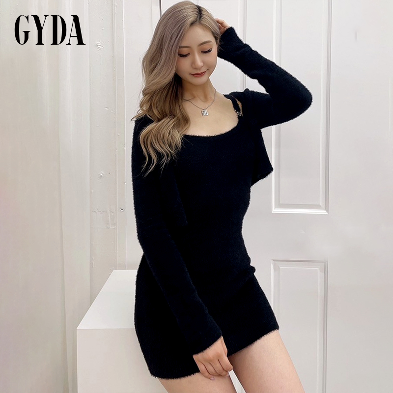 GYDA2024冬季新品宽松休闲气质感毛绒针织短款开衫女装0725128445