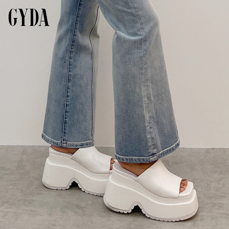 Gyda2025年新款厚底露趾凉鞋简约时尚休闲女士拖鞋0725118059