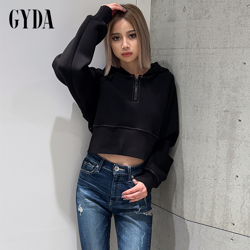 GYDA2024秋季新品英伦风甜酷后腰系带设计连帽短款上衣0724427826