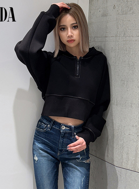 GYDA2024秋季新品英伦风甜酷后腰系带设计连帽短款上衣0724427826