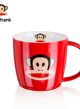 大嘴猴红色陶瓷马克杯情侣大容量办公室家用水杯早餐杯HC502-400