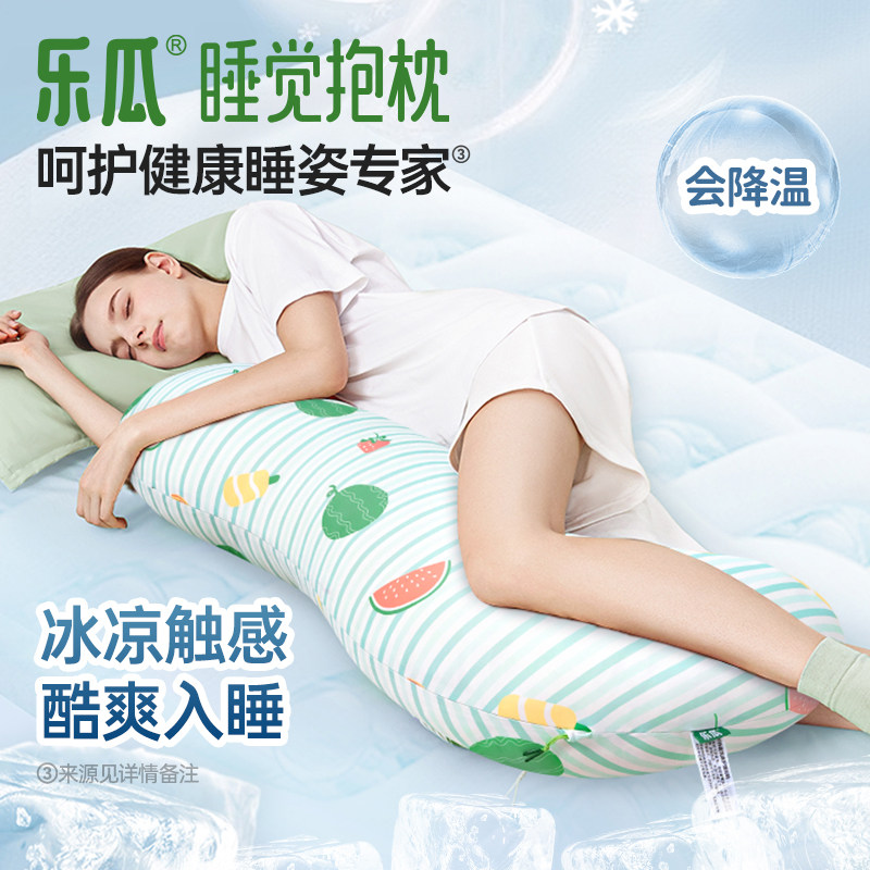 乐瓜雪糕西瓜冰丝凉感抱枕生日礼物夏季度假风卡通印花降温枕靠垫