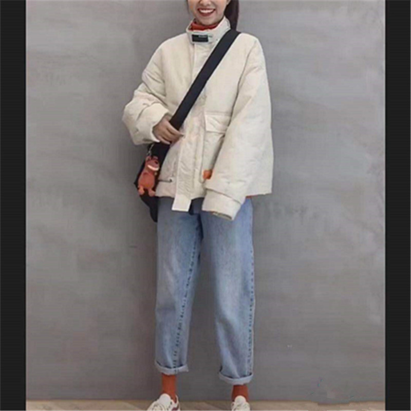 网红 短款棉服女韩版宽松冬加厚棉衣百搭工装外套潮棉袄
