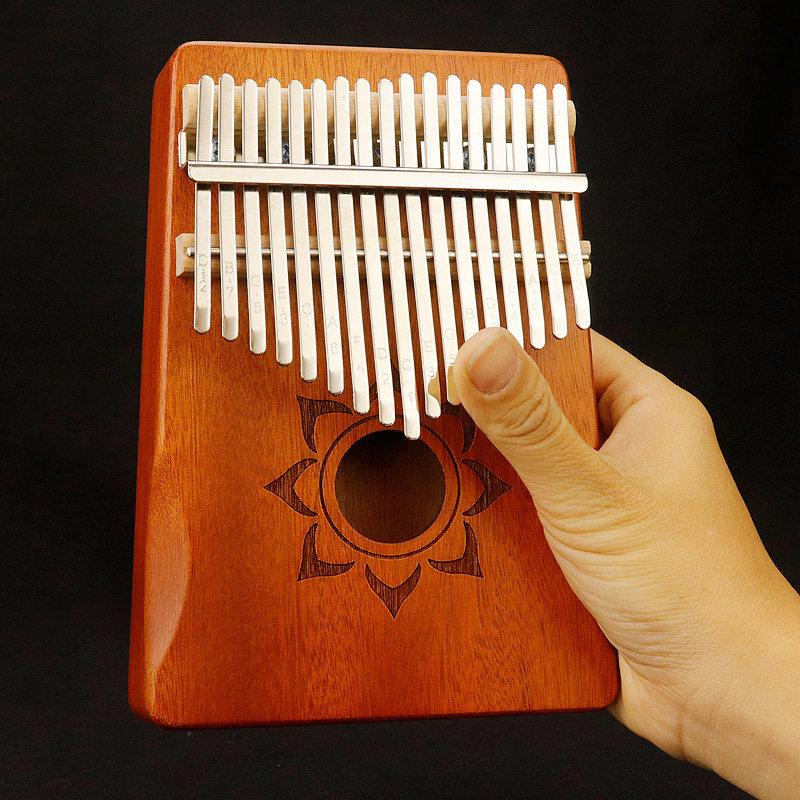 卡林巴拇指琴初学者入门女17音学生桃花芯木水晶透明手指琴送琴谱