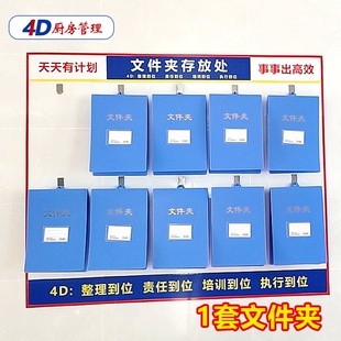 4D厨房管理文件夹墙挂式收纳车间单夹合同吊挂资料夹墙壁式a4展示