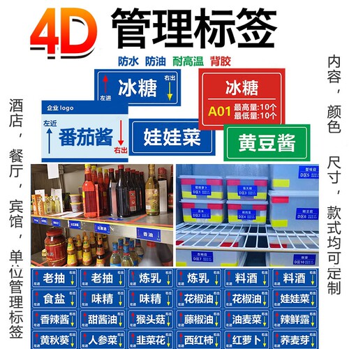 指示牌4d厨房管理标识标签工厂店标识牌墙贴厨具提示车间洗手池6t