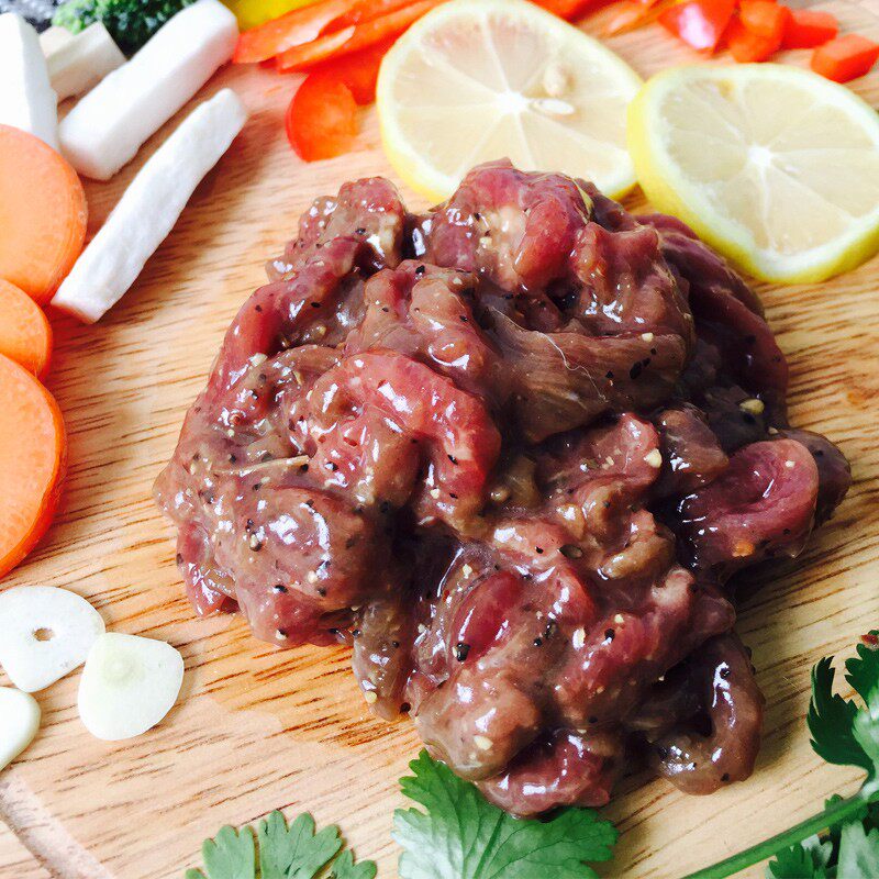 上海光明联豪黑椒牛肉丝200g速冻半成品炒菜炒意粉披萨配料已腌制