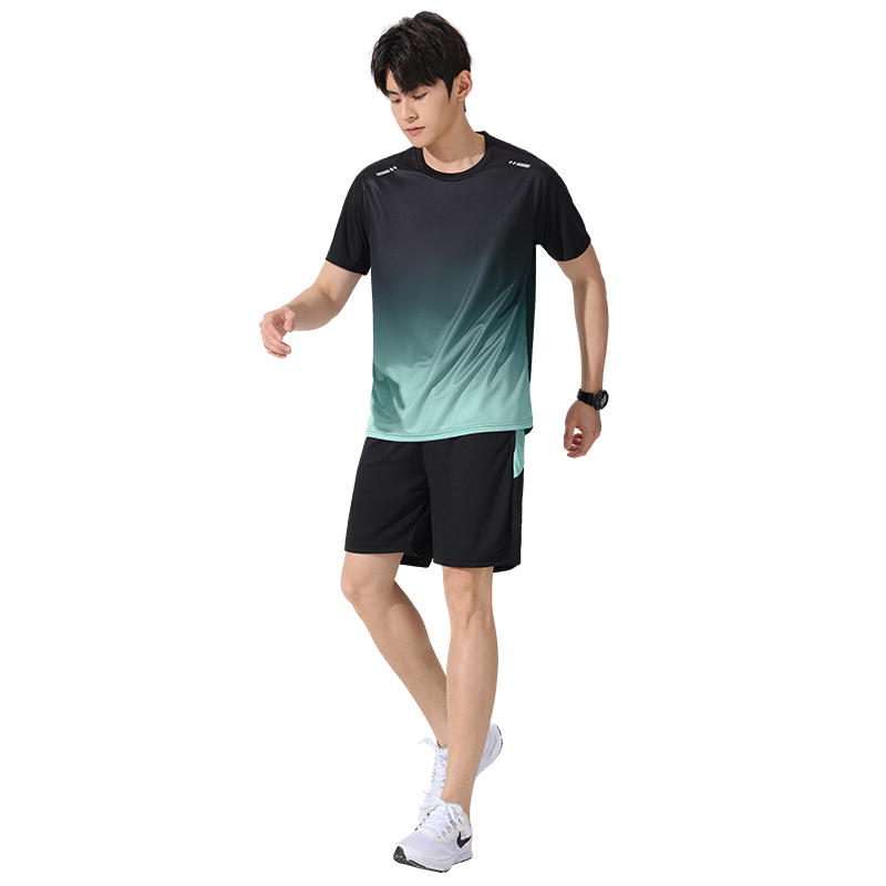 运动套装男跑步速干衣2025新款夏冰丝短袖短裤男款健身服男士T恤