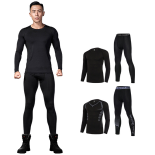 滑雪速干衣男冬季加绒保暖内搭衣裤排汗打底男士东北防寒运动套装