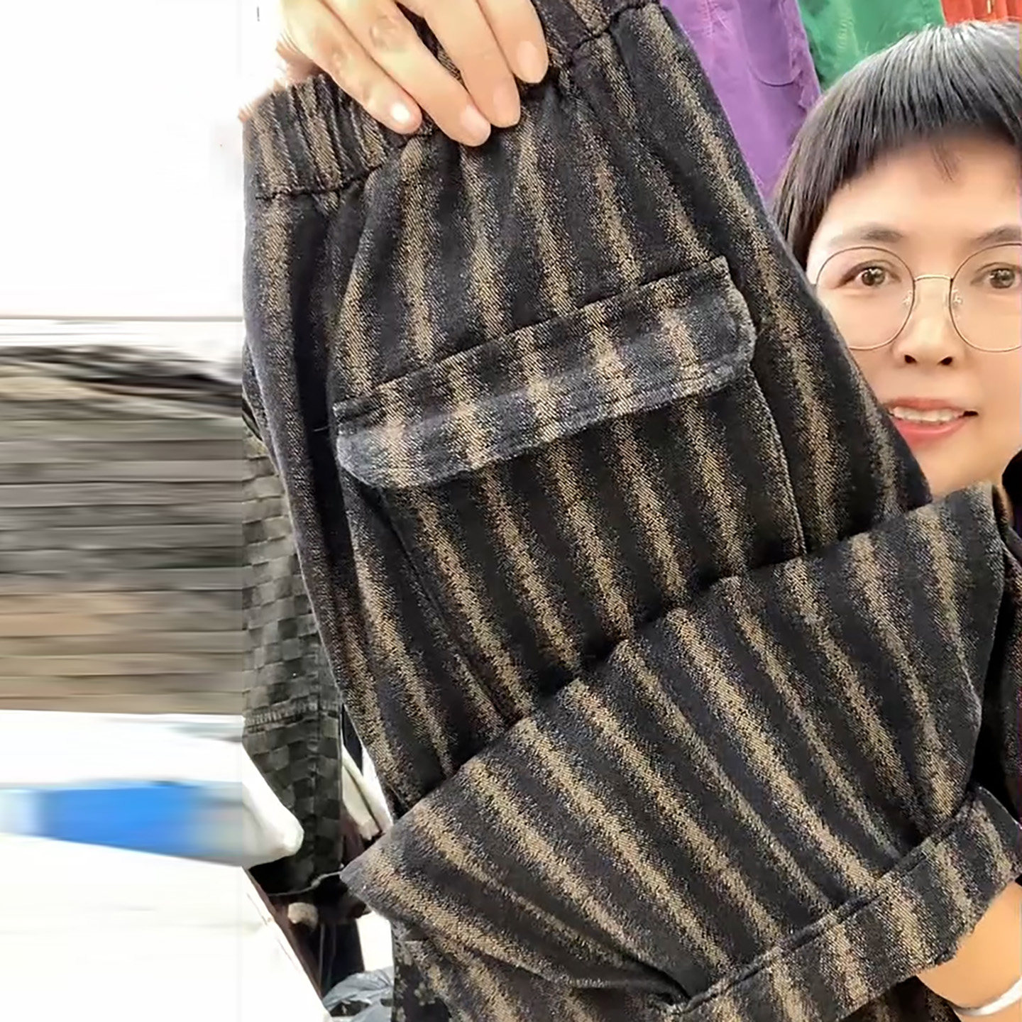 韩版高腰牛仔条哈伦裤女2026春季新款慵懒风宽松气质透气九分裤子