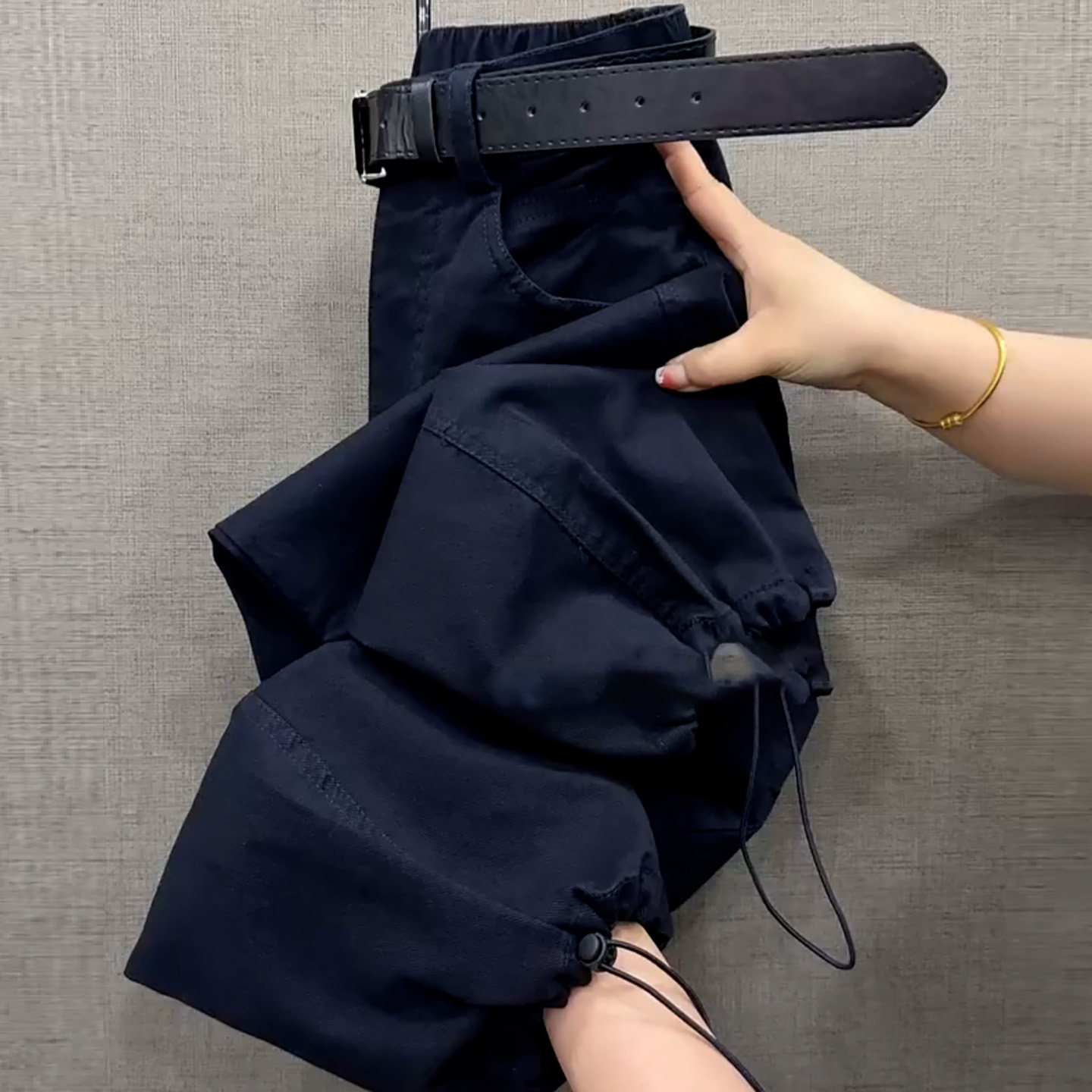 韩版纯色高腰抽绳两穿弯刀裤女2026春季新款胖妹妹显瘦洋气休闲裤,女装/女士精品,大码裤装,淘宝优惠券,粉丝福利购,淘宝优惠卷