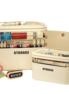 Multi-layer large-capacity portable home medicine box