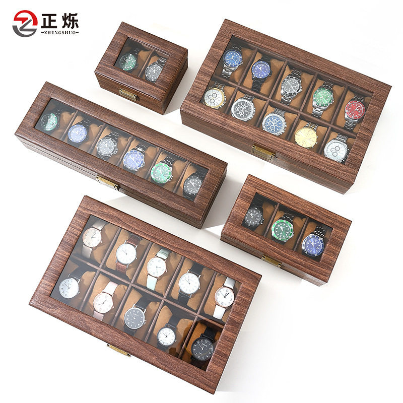 Wooden Watch Box with Multi-Grid Display & Vintage Case - Taobao product photo 3