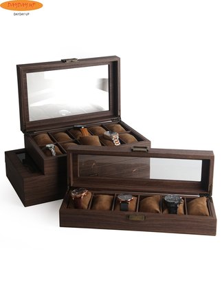 Leather watch display jewelry dustproof storage box手表盒