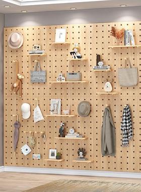 Wood panel wall mounted partition storage rack bookshelf