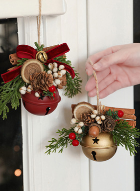 Christmas tree bells antlers bows pine cones pendant decor