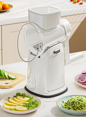 Multifunctional vegetable cutting hand cranking silk scraper